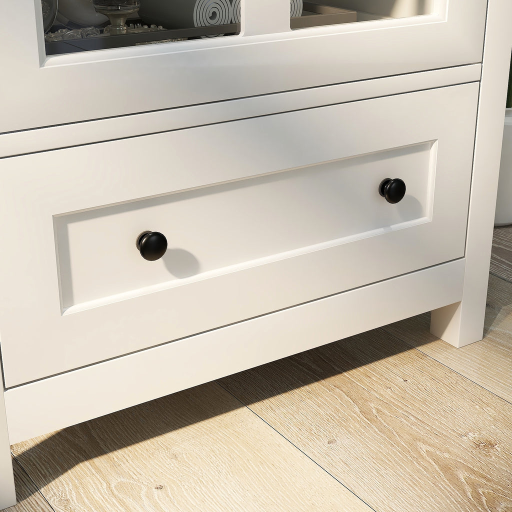 Buffet storage cabinet with single glass doors and unique bell handle - Grand Goldman Shop