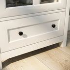 Buffet storage cabinet with single glass doors and unique bell handle - Grand Goldman Shop