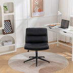 Bizerte Adjustable Swivel Criss-Cross Chair, Wide Seat/ Office Chair /Vanity Chair, Black | Premium Home Decor - Grand Goldma