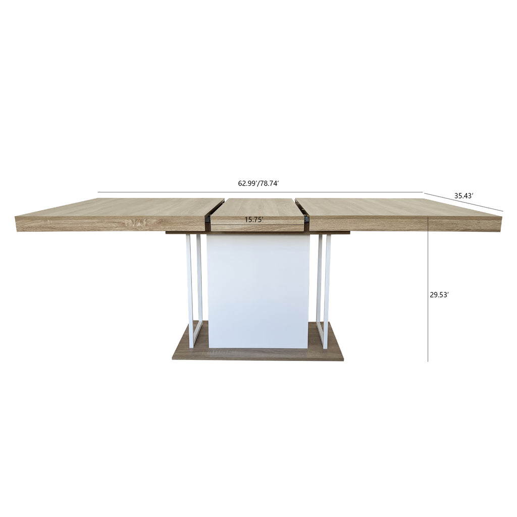 Rectangle extendable dining table for 6-10 people aged effect wood 160-200 cm - Grand Goldman Shop