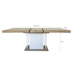 Rectangle extendable dining table for 6-10 people aged effect wood 160-200 cm - Grand Goldman Shop