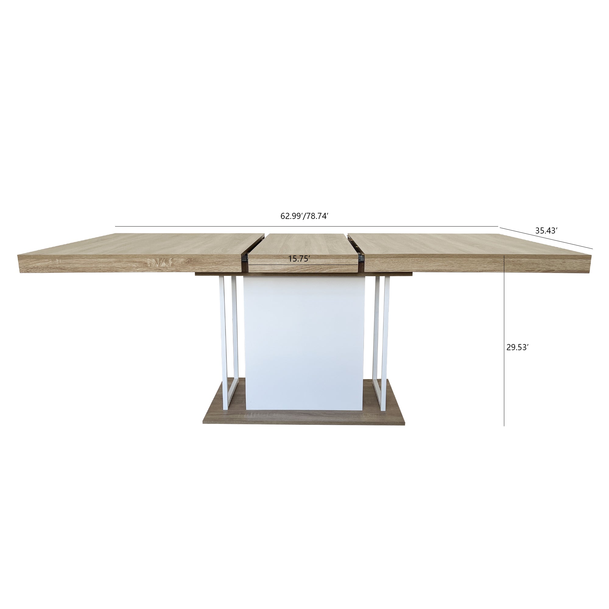 Rectangle extendable dining table for 6-10 people aged effect wood 160-200 cm - Grand Goldman Shop
