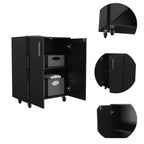 Storage Cabinet Lions, Double Door and Casters, Black Wengue Finish | Premium Home Decor - Grand Goldman
