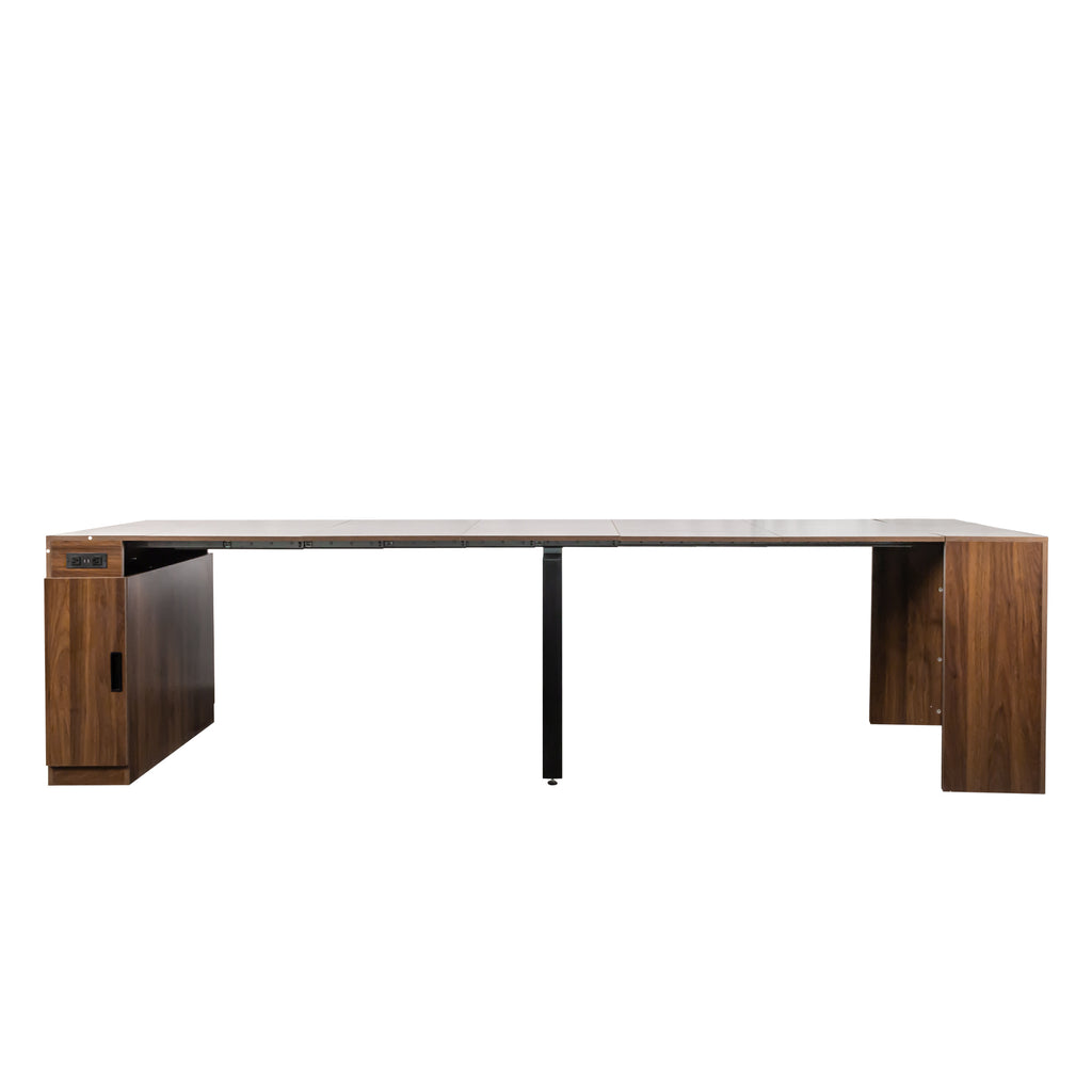 Modern Multifunctional Extendable Dining Table with Outlet, Space Saving Expanding Table with Storage for Party, Weddings, Meetings, Celebrations - Grand Goldman Shop