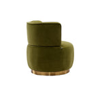 Swivel Barrel Chair, Round Armchairs with Wide Upholstered, Fluffy Velvet Fabric, Olive, 25.20'' x 25.59'' x 26.38'' - Grand Goldman Shop