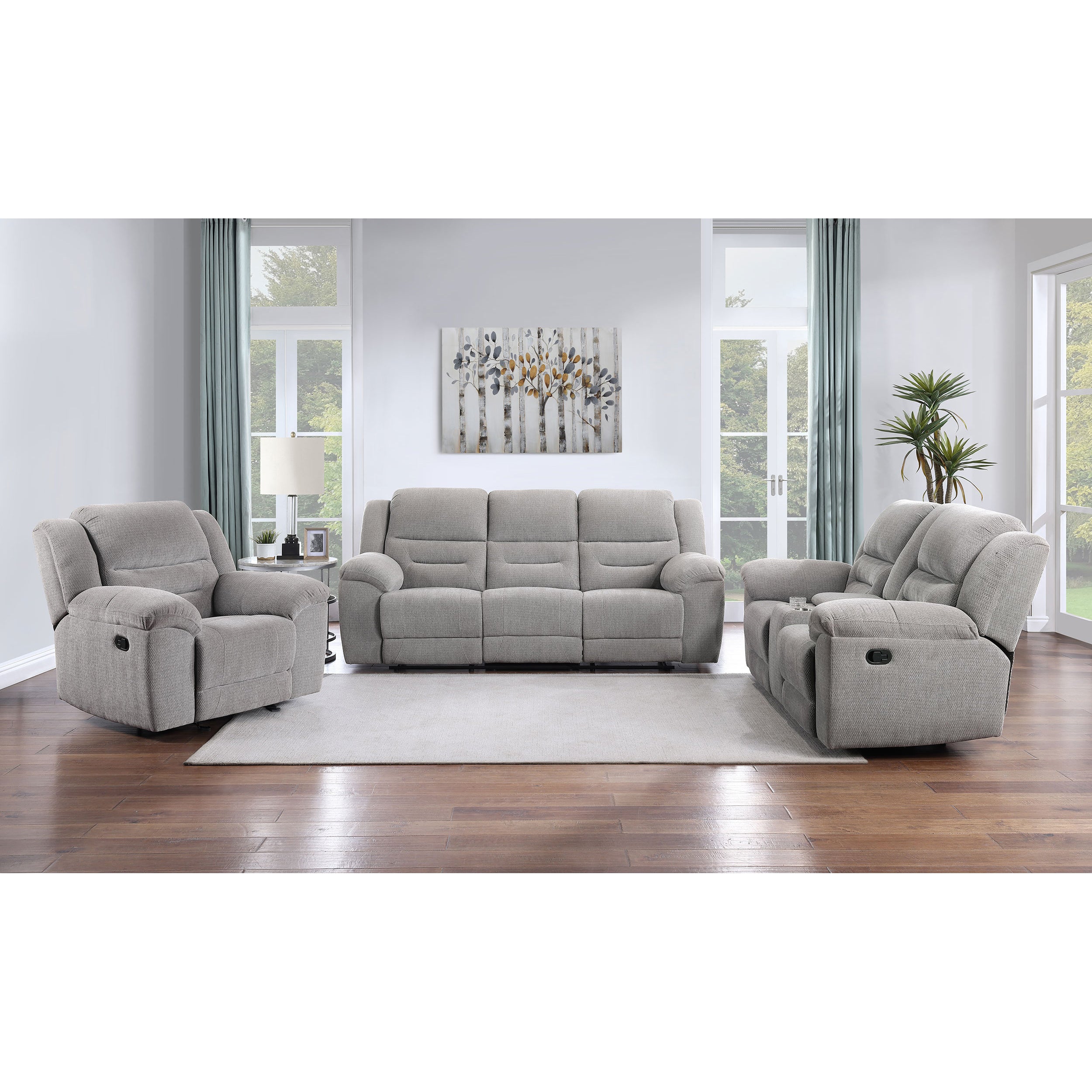 Sebring Grey 3-piece Reclining Sofa Set - Grand Goldman Shop