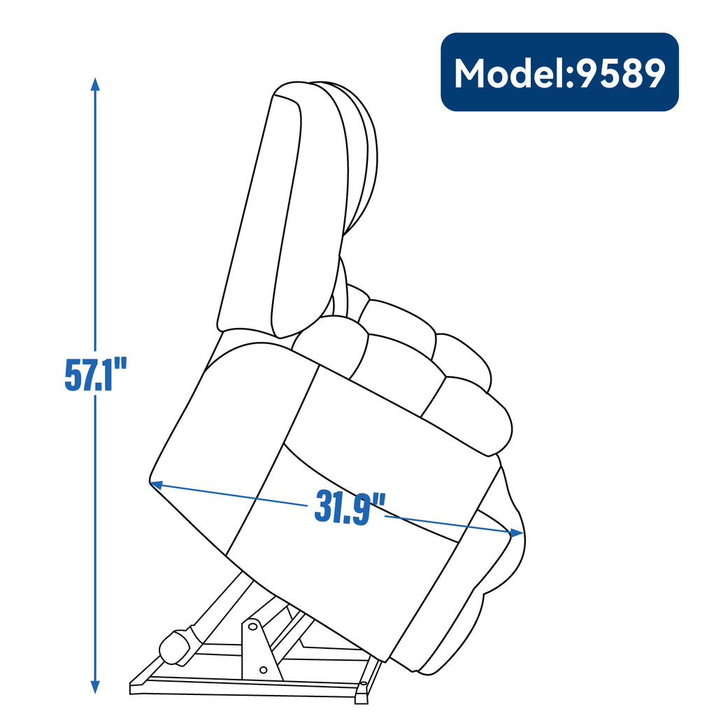 Dual Motor Heat Massage Infinite Position Up to 350 LBS Electric Power Lift Recliners with Power-Remote, Medium-firm and Heavy Duty, Beige - Grand Goldman Shop