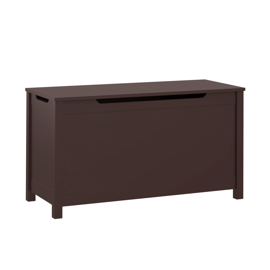 Kids Wooden Toy Box Storage with Safety Hinged Lid for Ages 2+ (Coffee) | Premium Home Decor - Grand Goldman