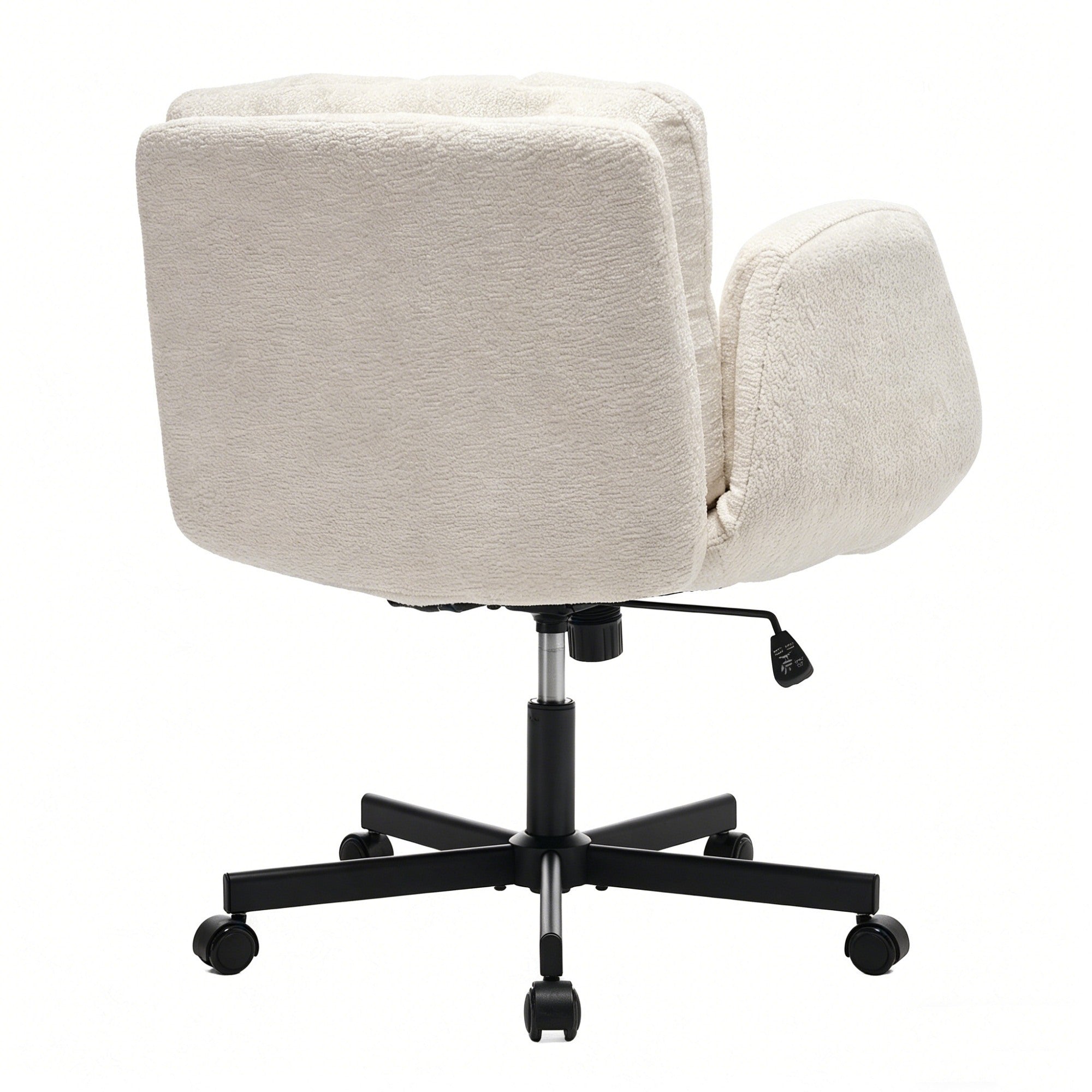 Modern Chenille Swivel Office Chair, Height Adjustable Task Chair with Convertible Multi-Position Armrests,Comfy Double Cushi