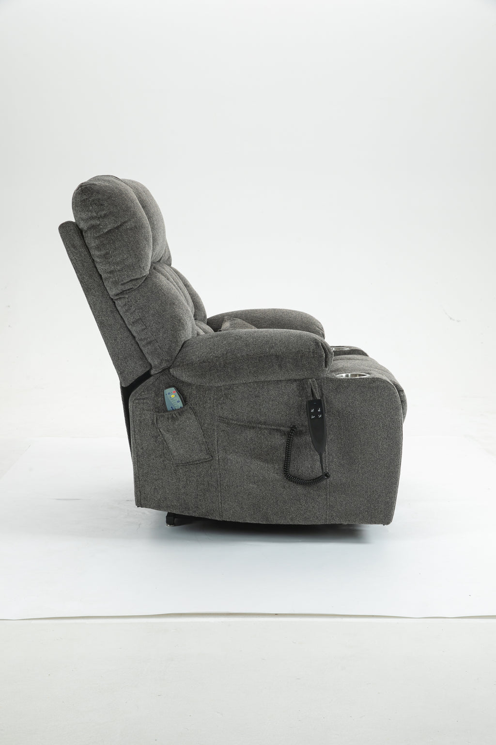 Lift Chair for Big and Tall Person with Inconvenient Legs: High Density Foam Lift Sofa with Heat and Massage, 2 Pockets, 2 Cup Holder, 2 Remote, OKIN Motor - Grand Goldman Shop