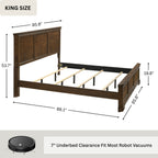 Maderne Traditional Wood Panel Bed with Dresser, Mirror, Two Nightstands, King size - Grand Goldman Shop