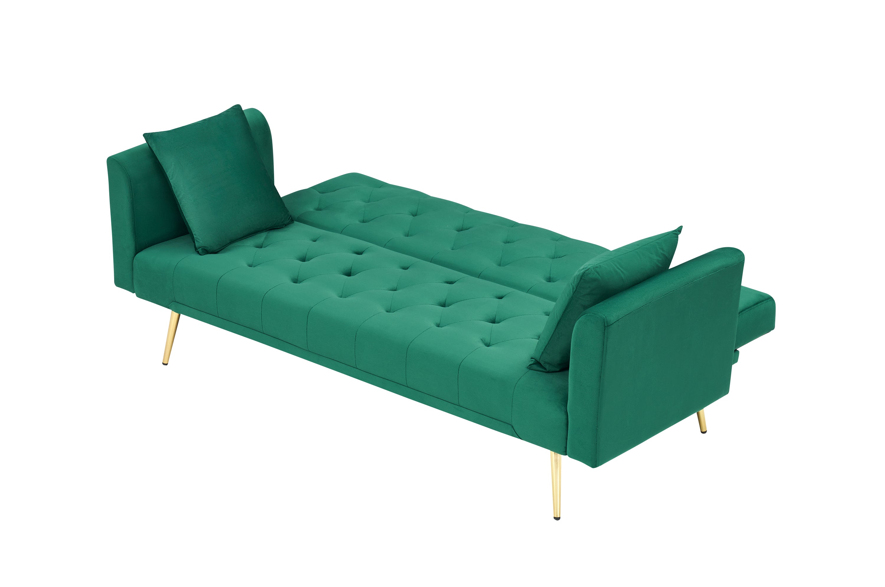 71 inch convertible love seat sofa, American retro  green velvet, suitable for small living room, bedroom, office - Grand Goldman Shop