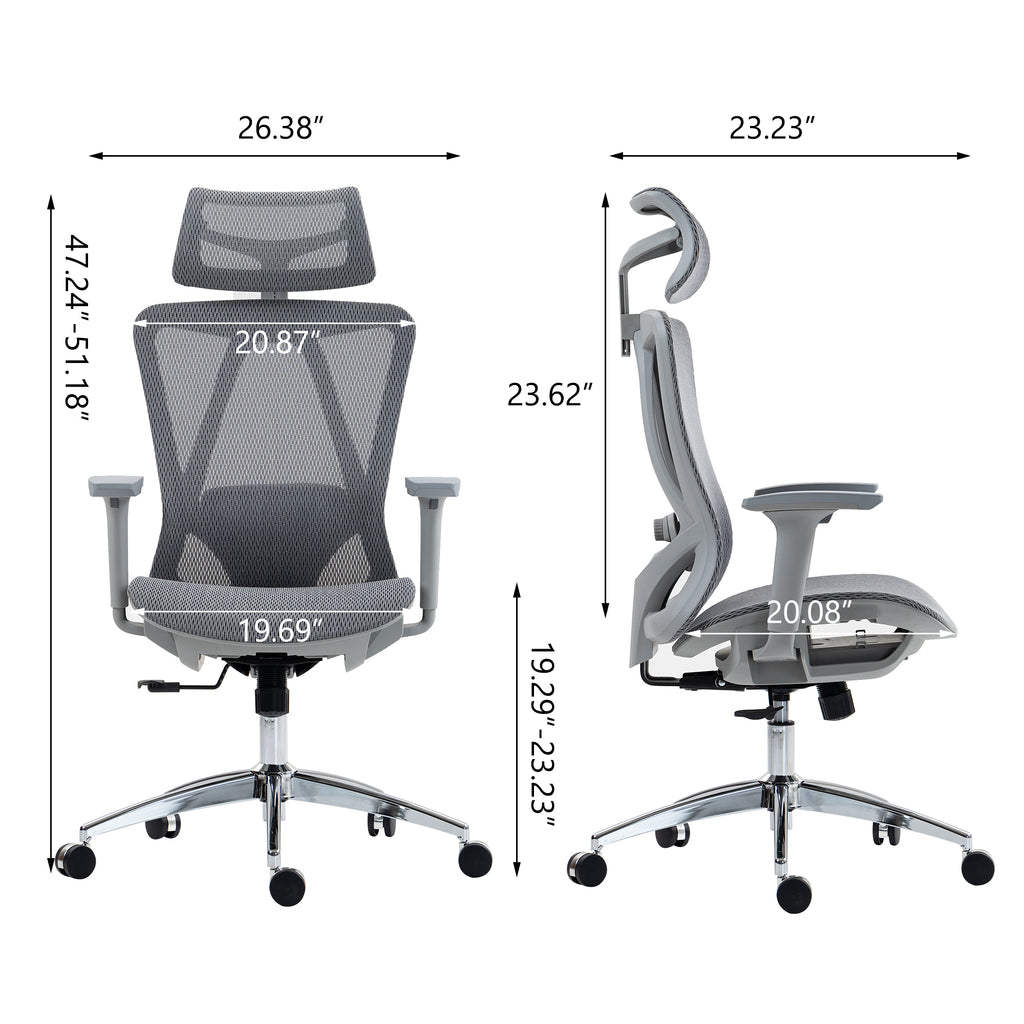 High Back Mesh Office Chair:8360HW-GR - Grand Goldman