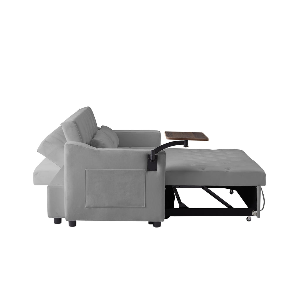 GREY VELVET SOFA BED - Grand Goldman Shop