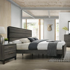 Ioana Antique Grey Wood 6-piece Queen Size Bedroom Set, Dresser, Mirror, 2 Night Stands , Chest - Grand Goldman Shop