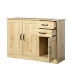 Modern Wood Buffet Sideboard with 2 doors&1 Storage and 2drawers -Entryway Serving Storage Cabinet Doors-Dining Room Console, 43.3 Inch, Oak - Grand Goldman Shop