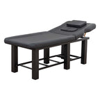Spa Salon Massage Table with Bottom Storage, Adjustable Backrest (0-15°) & Detachable Headrest, High-Resiliency Waterproof Cu
