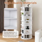 Rotating Shoe Rack Tower, 7-Tier Spinning Storage Rack, Free Standing 360° Revolving Organizer in White with Durable PVC Construction - Grand Goldman Shop