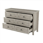 3-Pieces Bedroom Sets Queen Size Farmhouse Platform Bed with Double Sliding Door Storage Headboard and Charging Station, Storage Nightstand and Dresser, Antique Gray(Old SKU HL000092AAG) - Grand Goldman Shop