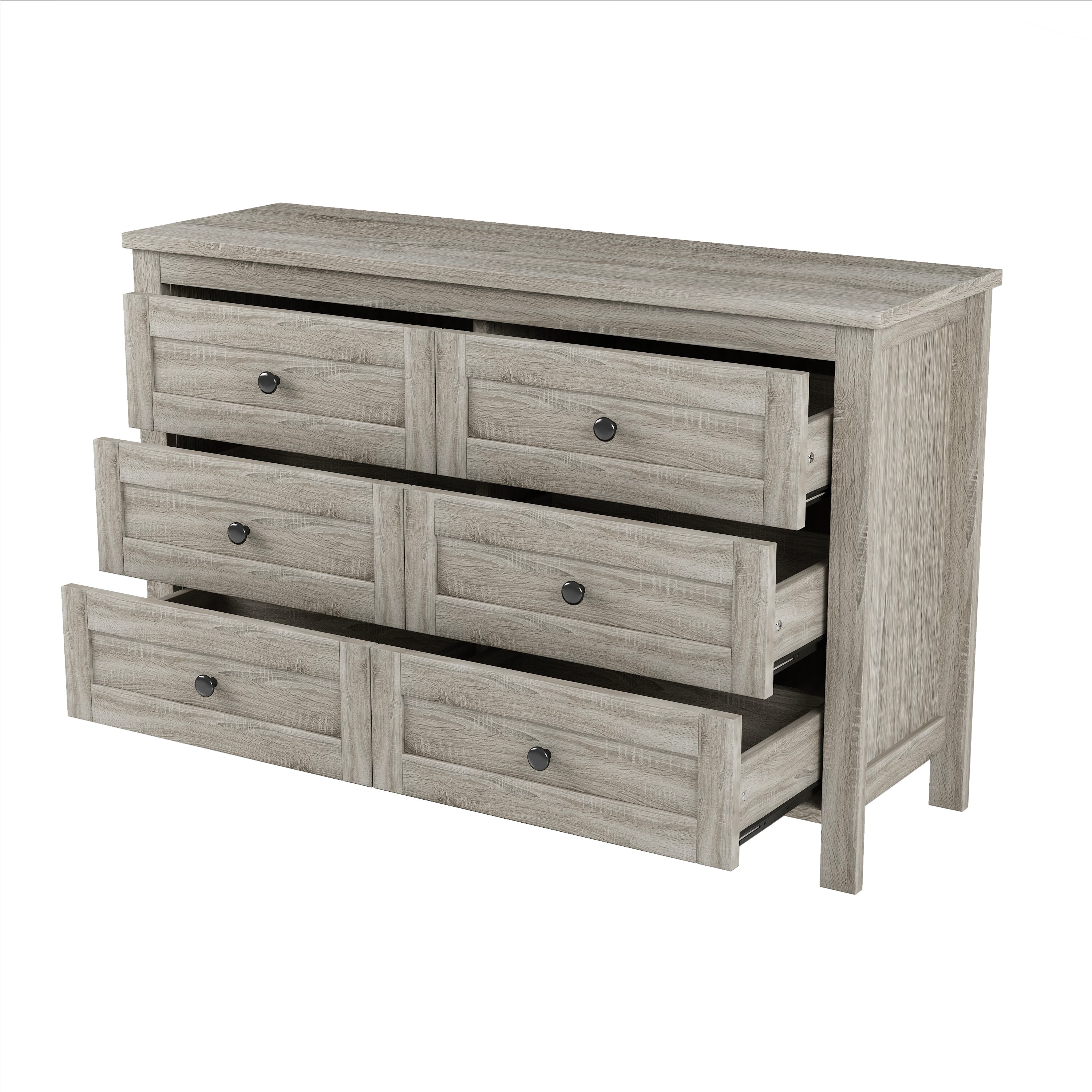 3-Pieces Bedroom Sets Queen Size Farmhouse Platform Bed with Double Sliding Door Storage Headboard and Charging Station, Storage Nightstand and Dresser, Antique Gray(Old SKU HL000092AAG) - Grand Goldman Shop