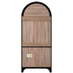 K&K 71' Tall Arched Kitchen Pantry Cabinet with Door Shelves, Farmhouse Kitchen Storage Cabinet with Open & Adjustable Shelves, Hidden Drawer & Glass Door, Cupboard for Kitchen, Dining Room, Black - Grand Goldman Shop