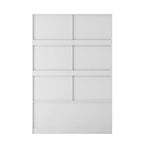 Tall Bedroom Armoire Wardrobe Closet Clothing Storage Cabinet with Hanging Rod Barn Door Drawers Open Shelves - Grand Goldman Shop