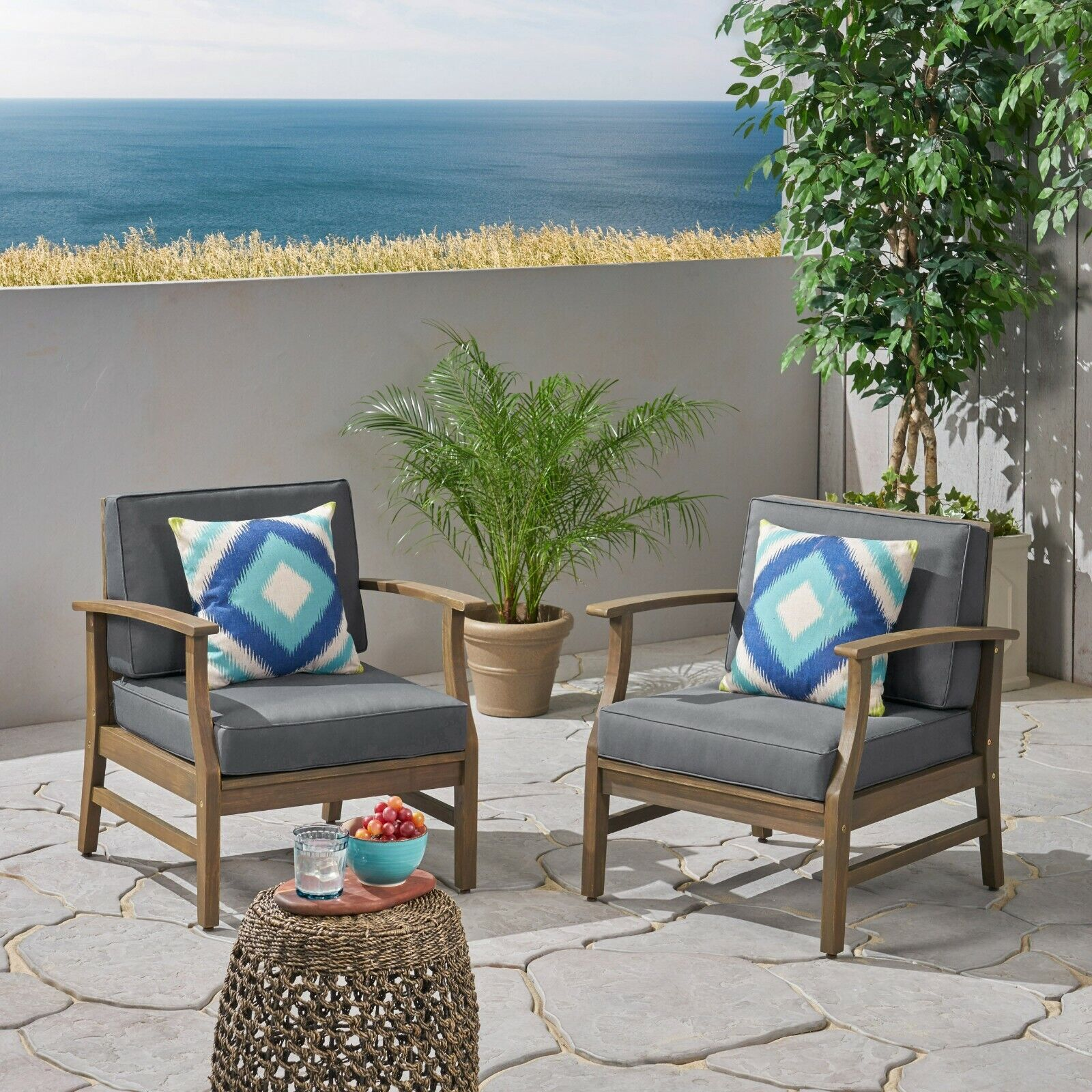 PERLA CLUBSESSEL 2ER-SET, DUNKELGRAU