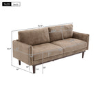 Modern Style Loveseat Sofa 75.75' with Spacious Seating, Brown Chenille Upholstery, Rubber Wood Legs, 2-Seater Couch - Grand Goldman Shop