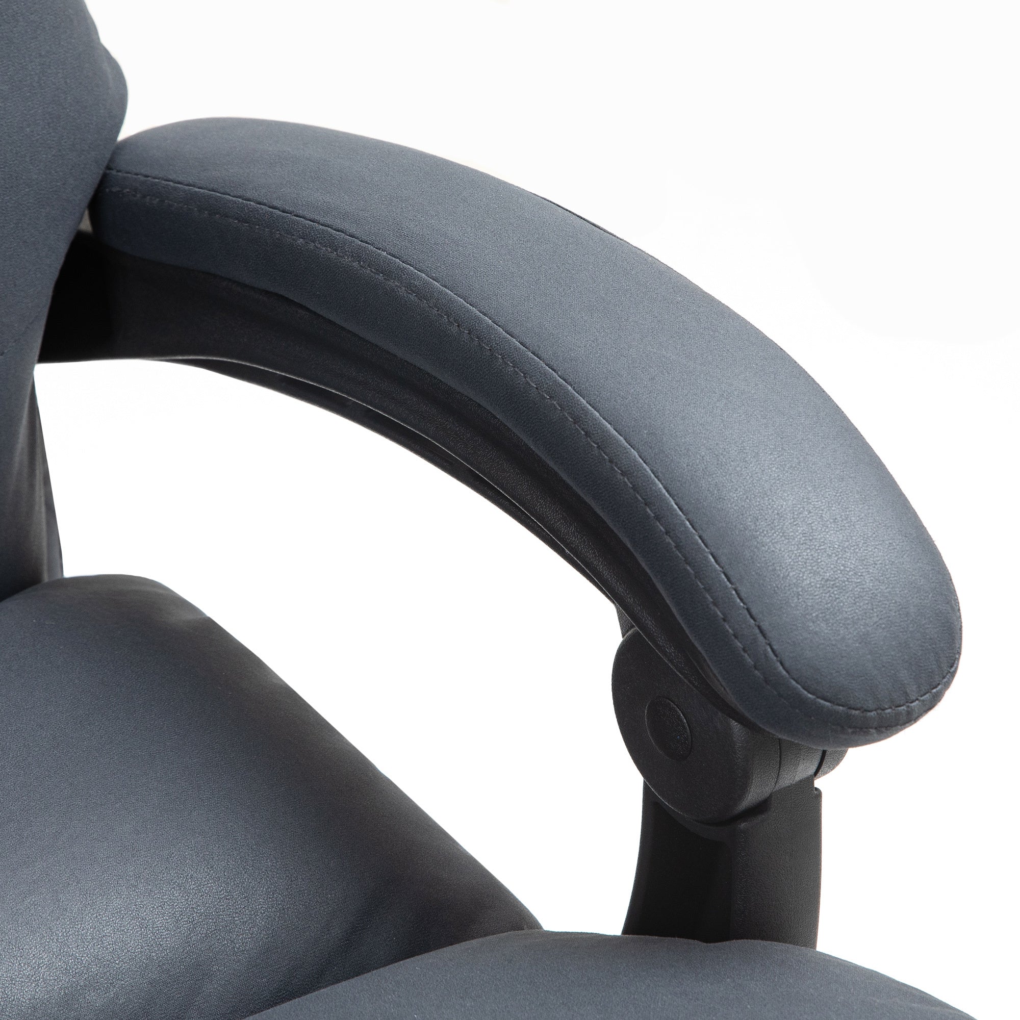 Microfibre Massage Office Chair, Heated Reclining Chair with Footrest, Dark Gray - Grand Goldman