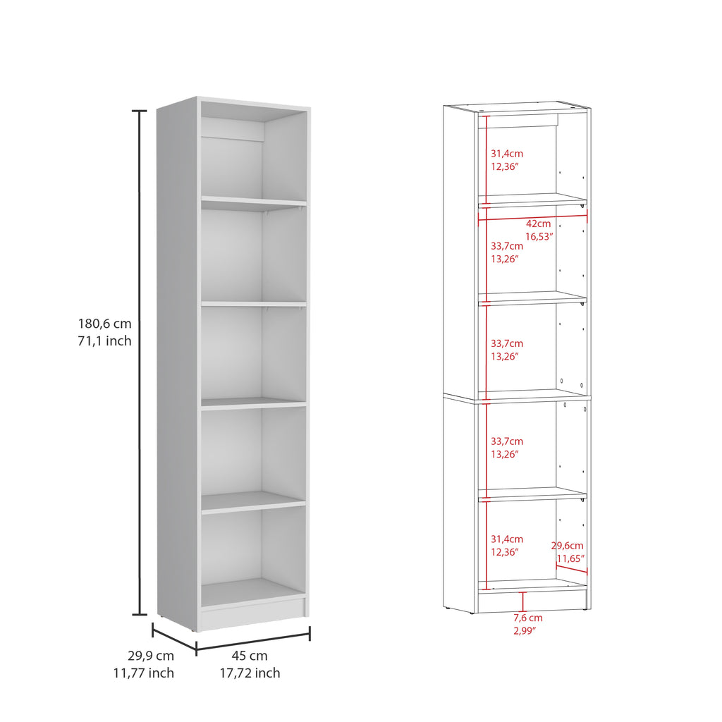 2 Piece Bookcase Living Room Set,  Storage Cabinet, 42' Wide and 9 Shelves White - Grand Goldman
