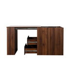 Computer Desk with Drawers, Modern Corner Home Office storage with extendable table, Study Writing Desk Workstation for Home,