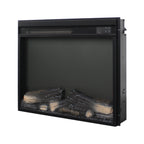 23 inch electric fireplace insert, ultra thin heater with log set & realistic flame, remote control with timer, overheating protection - Grand Goldman Shop