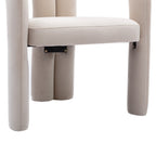 Contemporary Designed Velvet Fabric Upholstered Accent/Dining Chair /Barrel Side Chairs Kitchen Armchair for Living Room set of 2 (Beige Velvet) - Grand Goldman Shop