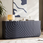 Buffet Cabinet with Storage ,4 Doors Modern Accent Storage Sideboard,Luxurious Floor Cabinet Buffet with Freestanding Anti Dumping for Kitchen, Living Room, 59' Wide Rectangular Sideboard (Navy Blue) - Grand Goldman Shop