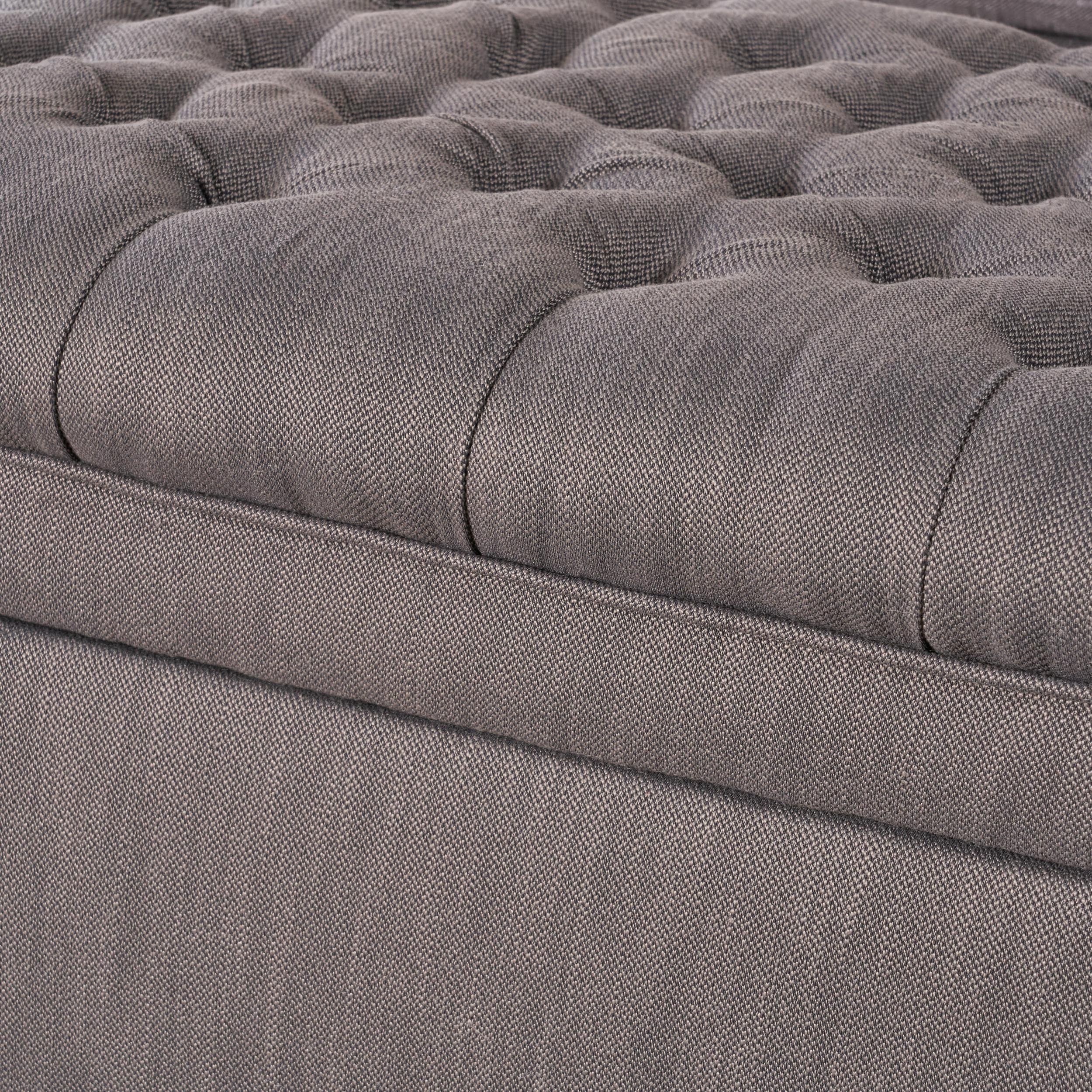JULIANA Stylish Storage Ottoman with Extra Seating in Gray Fabric, 50x20.5x18.3 inches - Grand Goldman Shop