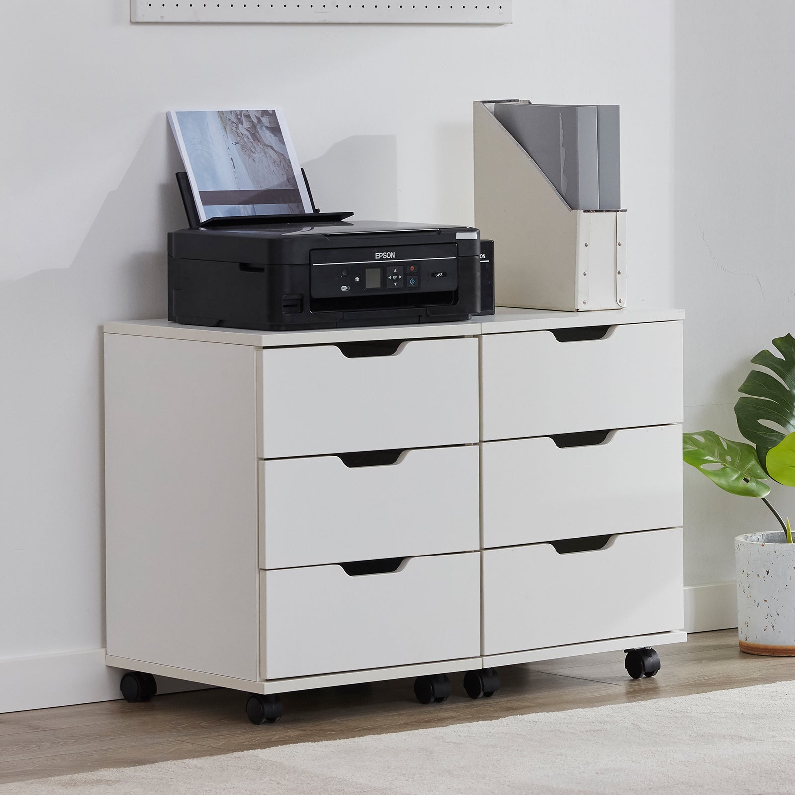 3-Drawer Vertical Filing Cabinet Rolling Wood Mobile File Cabinets Under Desk for Home Office with Casters (Fully Assembled) 