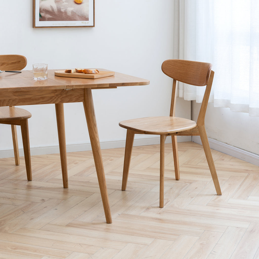 Natural Oak Dining Chair Set of 4 - Solid Wood, FAS Grade, Simple Design, 46.5x54x80cm - Grand Goldman Shop