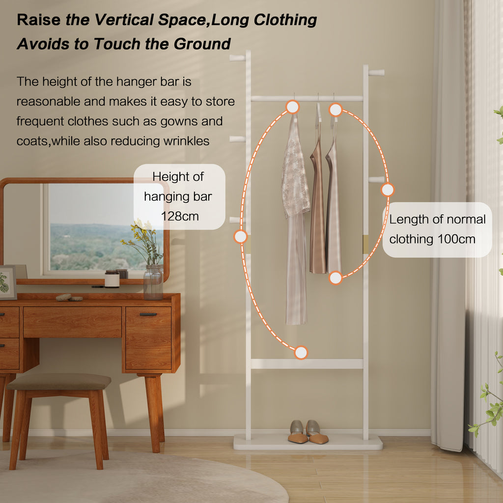 Coat Racks solid wood hanger 23.6* 11*71 in Solid environmental protection easy to assemble beautiful can be placed in the bedroom/entrance/living room (white) - Grand Goldman Shop