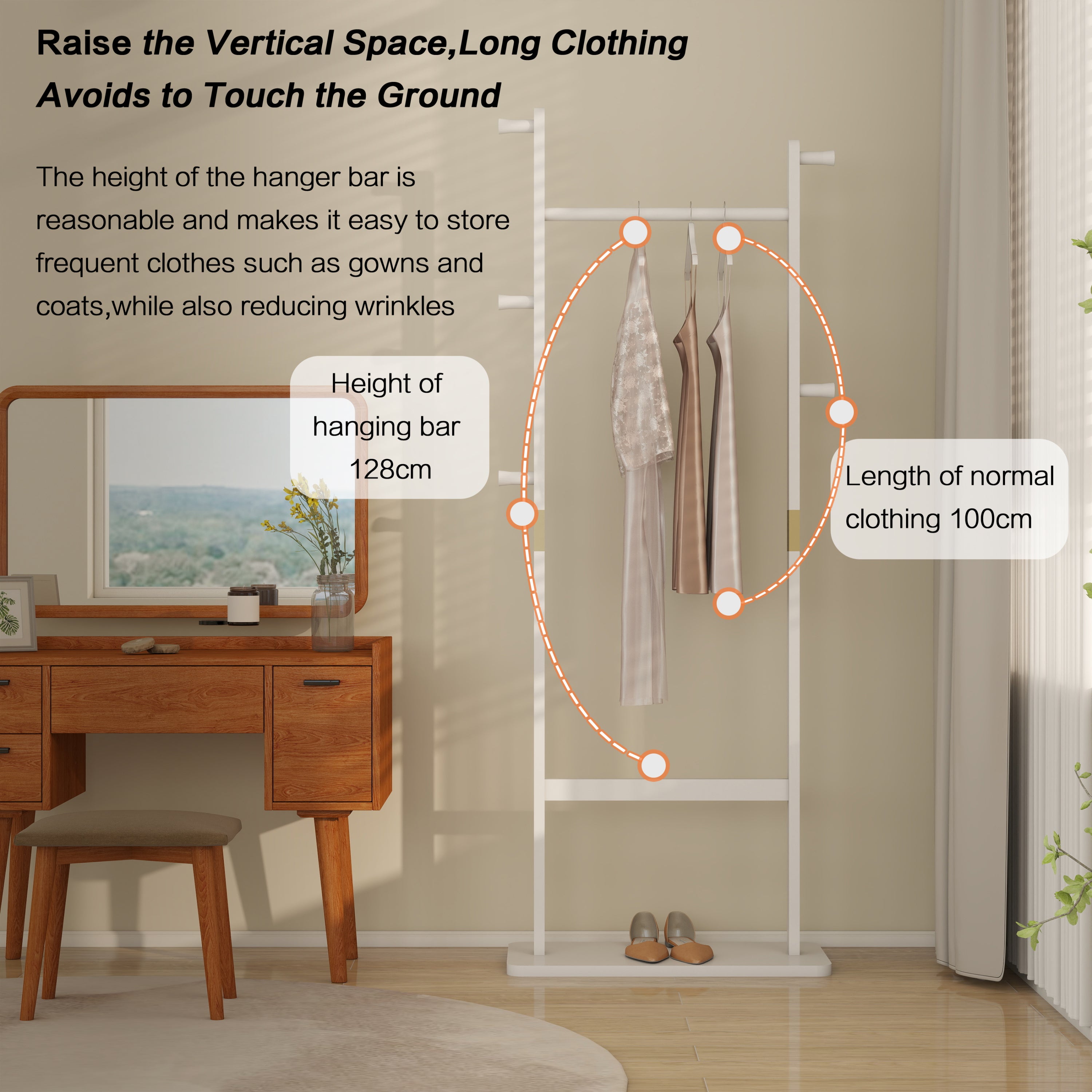 Coat Racks solid wood hanger 23.6* 11*71 in Solid environmental protection easy to assemble beautiful can be placed in the bedroom/entrance/living room (white) - Grand Goldman Shop
