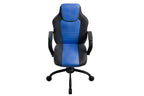 Gaming Office Chair Blue And Black Faux Leather 1pc Chairs Casters Plush Padded Chair w Arms Comfortable Modern Stylish - Gra
