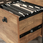 Lateral File with Bold Design, Oak finish | Premium Home Decor - Grand Goldman