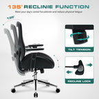 Big and Tall Office Chair with Wide Thick Seat Cushion for Heavy People Ergonomic Computer Mesh Desk Chairs with 4D Armrests,