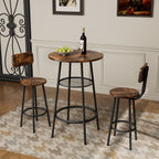 Bar table, equipped with 2 bar stools , with backrest and partition - Grand Goldman Shop