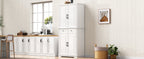 K&K 71' Tall Kitchen Pantry Cabinet with 3 Pull Out Cabinet Organizers, Farmhouse Embossed Texture Storage Cabinet with 6 Door Shelves, 2 Drawers, Freestanding Cupboard for Kitchen, Dining Room White - Grand Goldman Shop