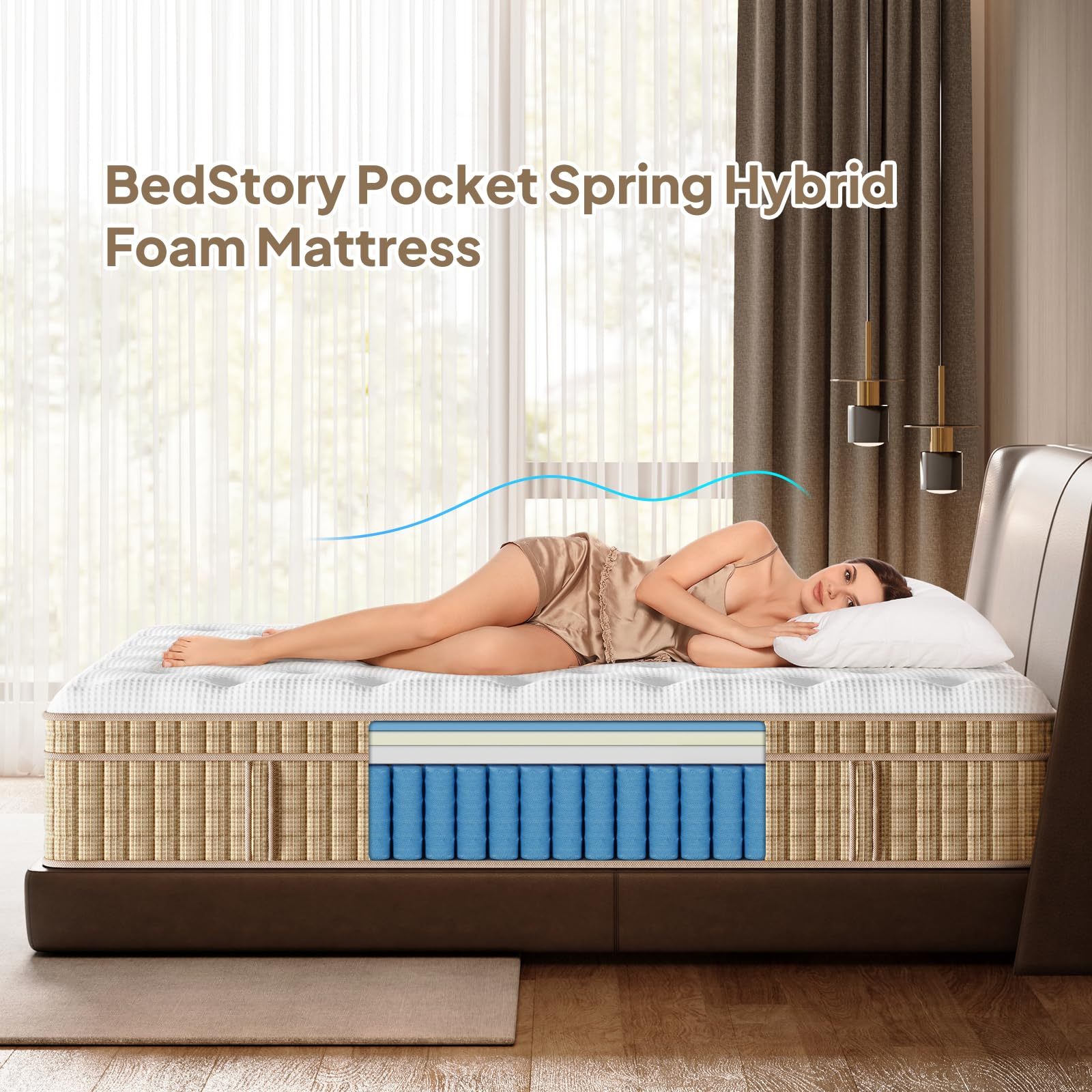 12 Inch Queen Hybrid Mattress with Innersprings & Gel Memory Foam - Grand Goldman Shop