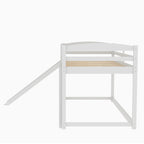 White Twin over Twin Bunk Bed with Convertible Slide and Ladder, Pine Wood and MDF, 79.3''L x 84.4''W x 46.5''H - Grand Goldman Shop
