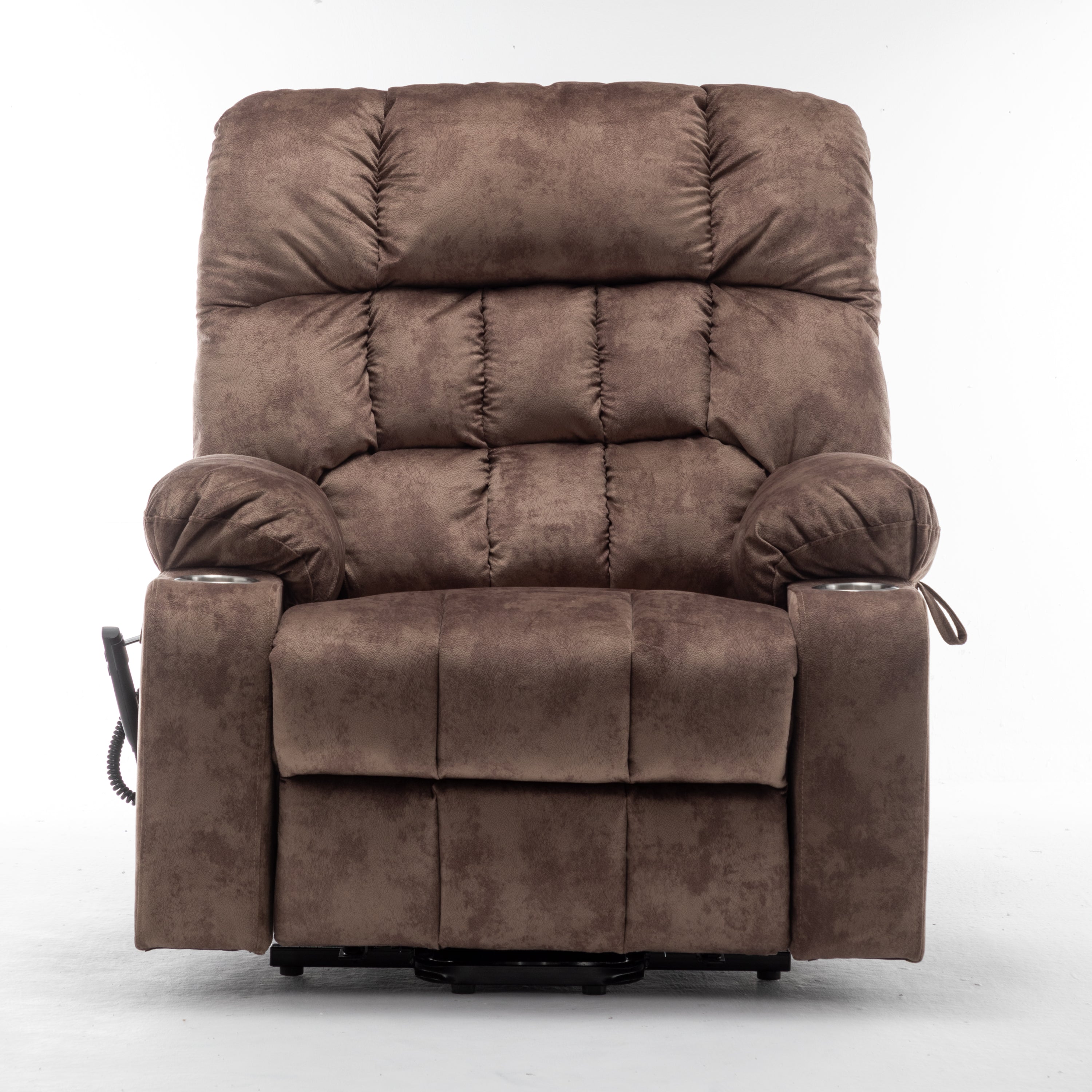 Lift Chair for Big and Tall Person with Inconvenient Legs: High Density Foam Lift Sofa with Heat and Massage, 2 Pockets, 2 Cup Holder, 2 Remote, 2 OKIN Motor - Grand Goldman Shop
