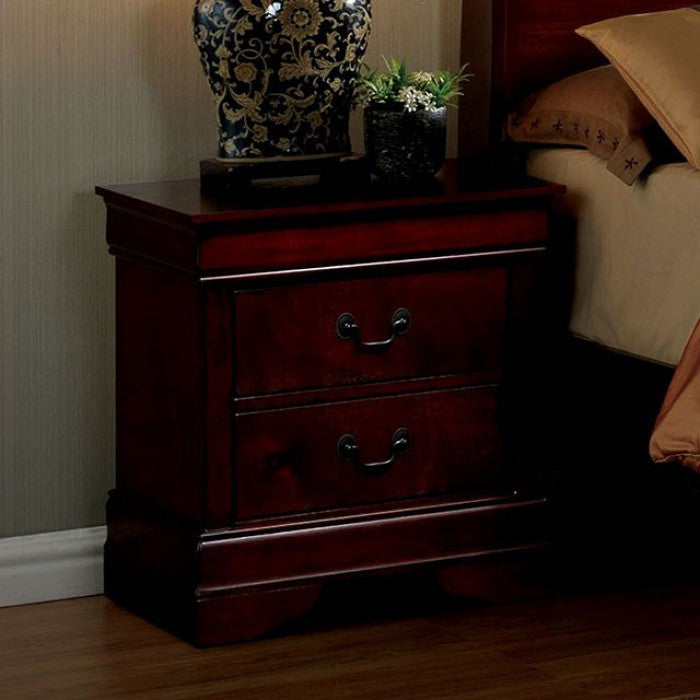 1pc Nightstand Cherry Finish Louis Philippe Solid wood English Dovetail Construction Antique Nickle Hanging Pulls - Grand Goldman Shop