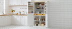 [Assembly Video Provided]TOPMAX 40.2x20x71.3inch High Freestanding Kitchen Pantry Large Cupboard Storage Cabinet with 2 Drawers, 2 Adjustable Shelves, 8 Door Shelves for Kitchen, Dining Room,White - Grand Goldman Shop