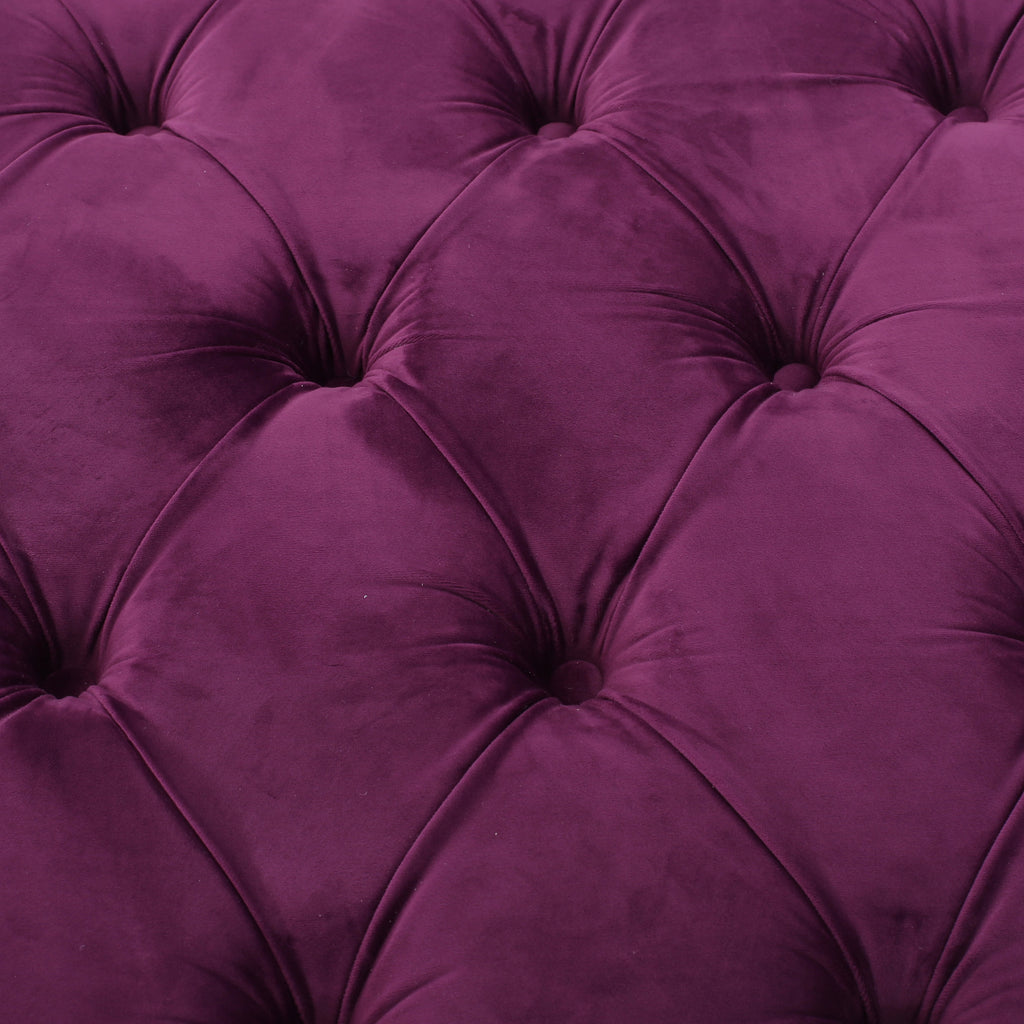 Modern Glam Ottoman Velvet Fuchsia 29.5-Inch - Grand Goldman Shop